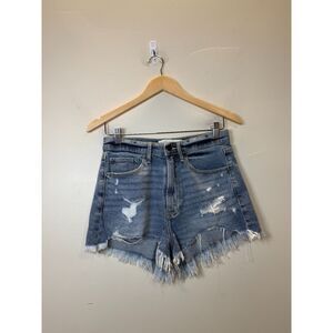 Abercrombie & Fitch Women's Size 26/2 Blue Denim High Rise Cut Off Jean Shorts